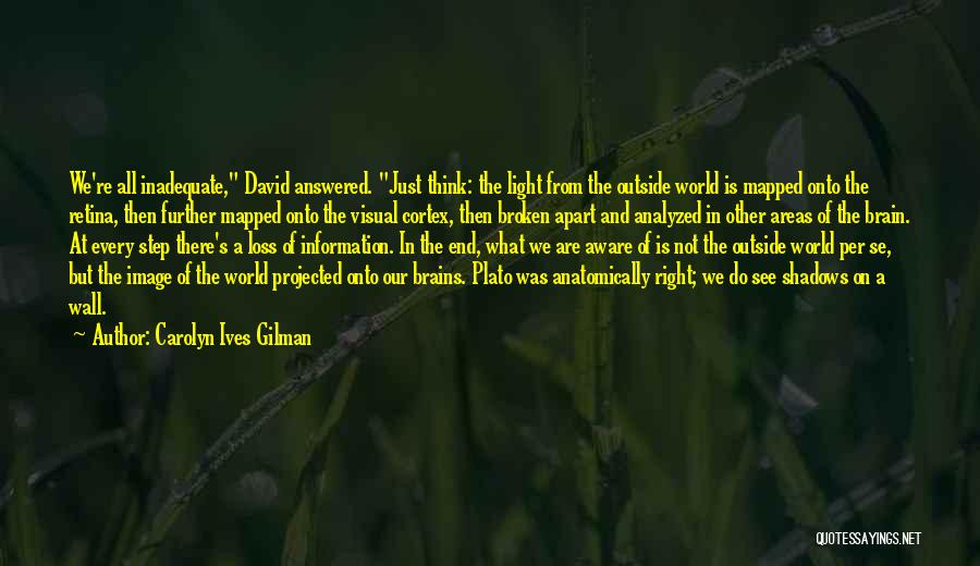 Carolyn Ives Gilman Quotes: We're All Inadequate, David Answered. Just Think: The Light From The Outside World Is Mapped Onto The Retina, Then Further