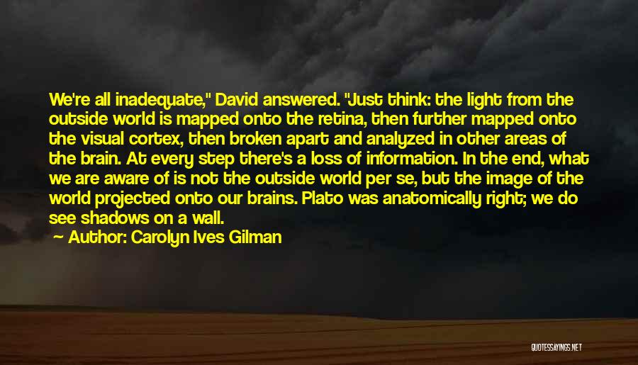 Carolyn Ives Gilman Quotes: We're All Inadequate, David Answered. Just Think: The Light From The Outside World Is Mapped Onto The Retina, Then Further