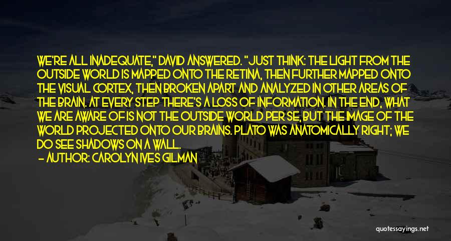 Carolyn Ives Gilman Quotes: We're All Inadequate, David Answered. Just Think: The Light From The Outside World Is Mapped Onto The Retina, Then Further