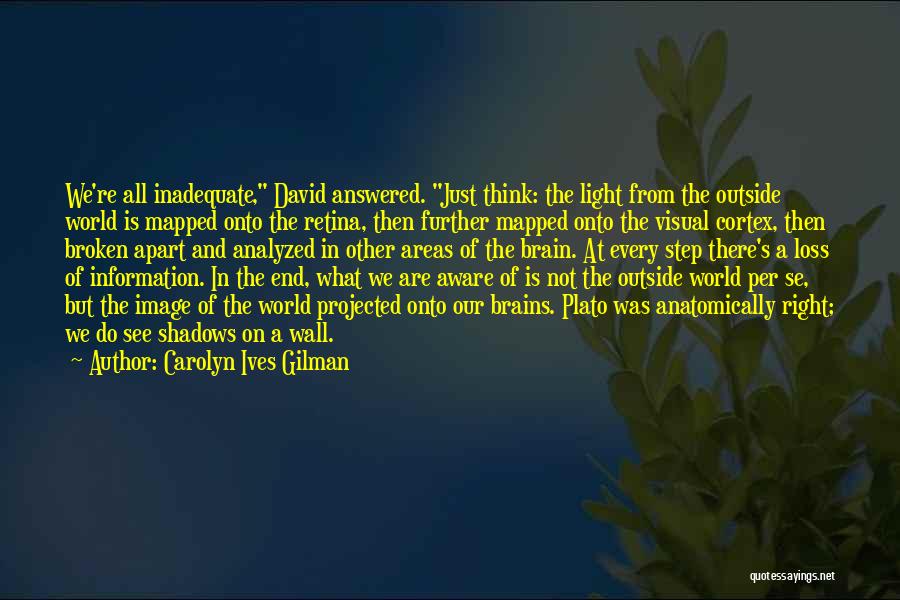 Carolyn Ives Gilman Quotes: We're All Inadequate, David Answered. Just Think: The Light From The Outside World Is Mapped Onto The Retina, Then Further