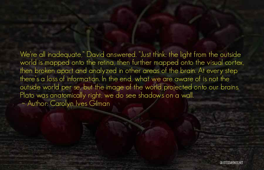 Carolyn Ives Gilman Quotes: We're All Inadequate, David Answered. Just Think: The Light From The Outside World Is Mapped Onto The Retina, Then Further