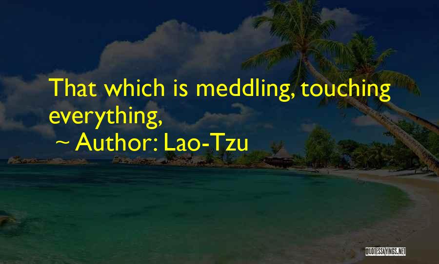 Lao-Tzu Quotes: That Which Is Meddling, Touching Everything,