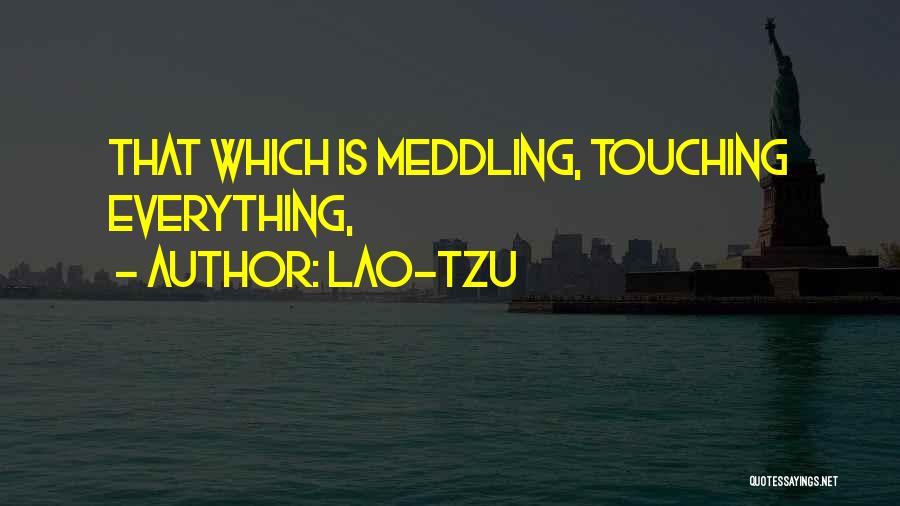 Lao-Tzu Quotes: That Which Is Meddling, Touching Everything,