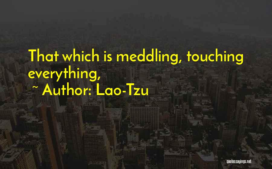 Lao-Tzu Quotes: That Which Is Meddling, Touching Everything,