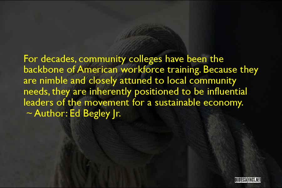 Ed Begley Jr. Quotes: For Decades, Community Colleges Have Been The Backbone Of American Workforce Training. Because They Are Nimble And Closely Attuned To