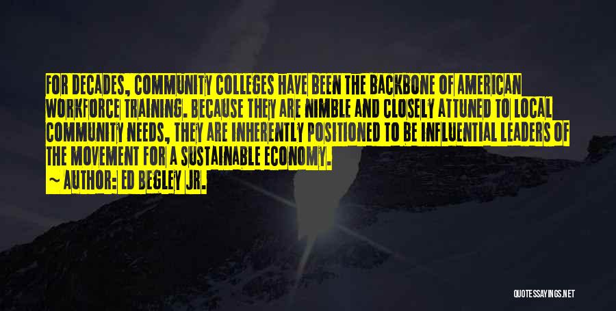 Ed Begley Jr. Quotes: For Decades, Community Colleges Have Been The Backbone Of American Workforce Training. Because They Are Nimble And Closely Attuned To