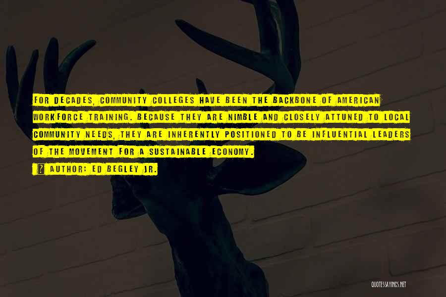 Ed Begley Jr. Quotes: For Decades, Community Colleges Have Been The Backbone Of American Workforce Training. Because They Are Nimble And Closely Attuned To