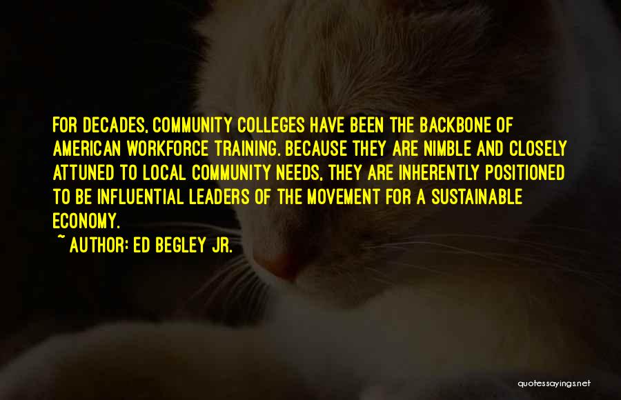 Ed Begley Jr. Quotes: For Decades, Community Colleges Have Been The Backbone Of American Workforce Training. Because They Are Nimble And Closely Attuned To