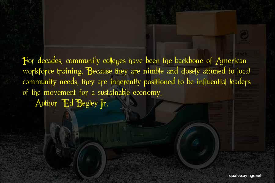 Ed Begley Jr. Quotes: For Decades, Community Colleges Have Been The Backbone Of American Workforce Training. Because They Are Nimble And Closely Attuned To