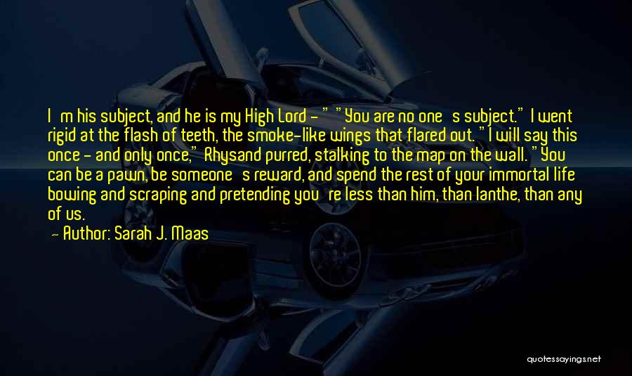 Sarah J. Maas Quotes: I'm His Subject, And He Is My High Lord - You Are No One's Subject. I Went Rigid At The