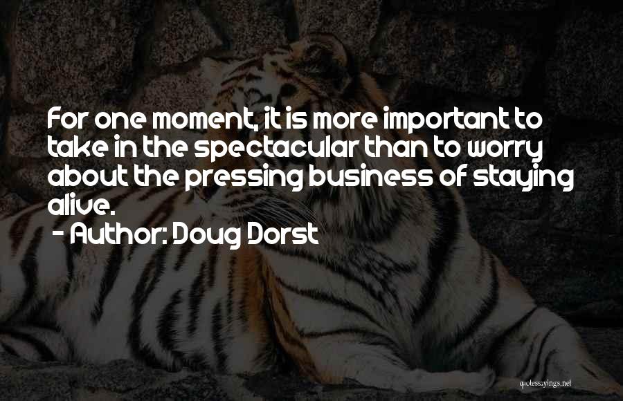 Doug Dorst Quotes: For One Moment, It Is More Important To Take In The Spectacular Than To Worry About The Pressing Business Of