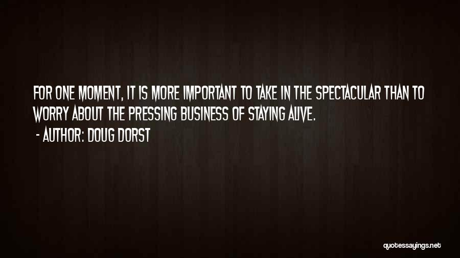 Doug Dorst Quotes: For One Moment, It Is More Important To Take In The Spectacular Than To Worry About The Pressing Business Of