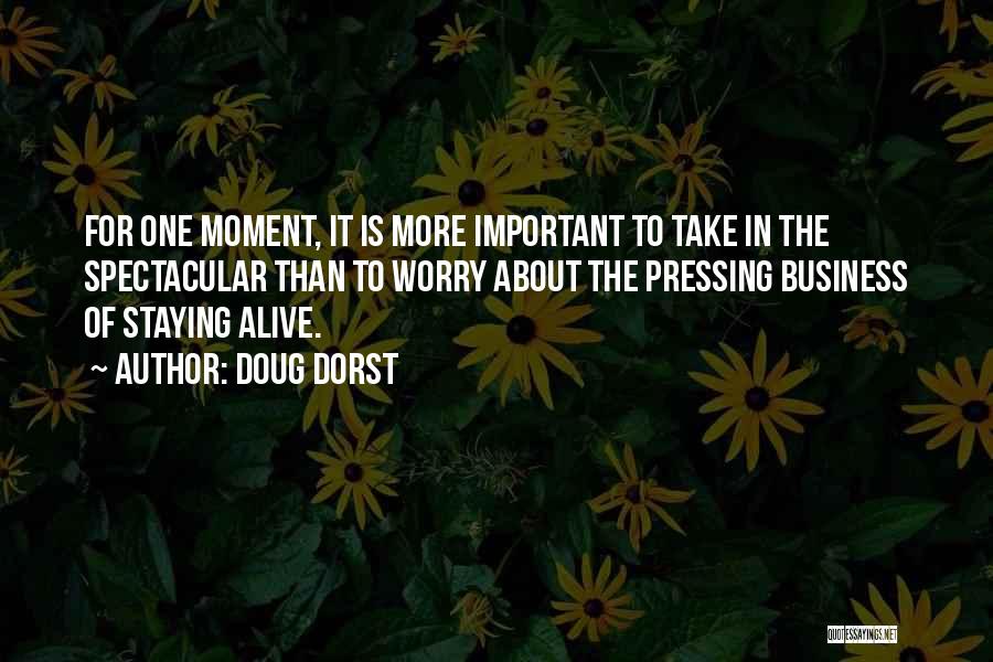 Doug Dorst Quotes: For One Moment, It Is More Important To Take In The Spectacular Than To Worry About The Pressing Business Of