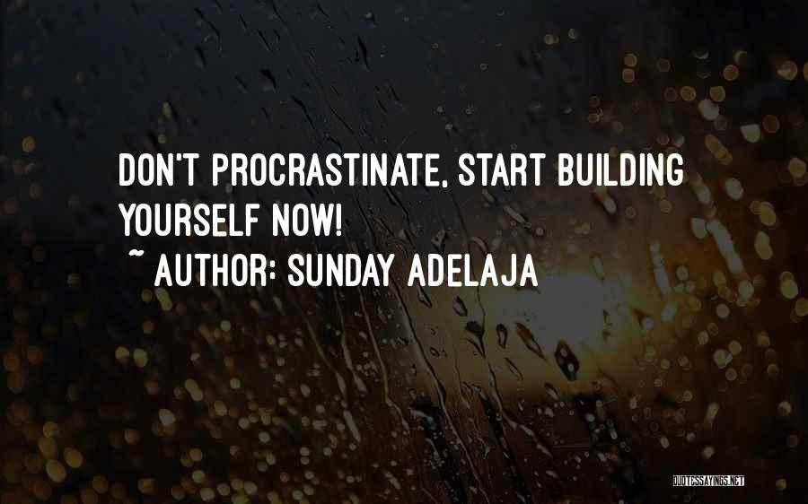 Sunday Adelaja Quotes: Don't Procrastinate, Start Building Yourself Now!