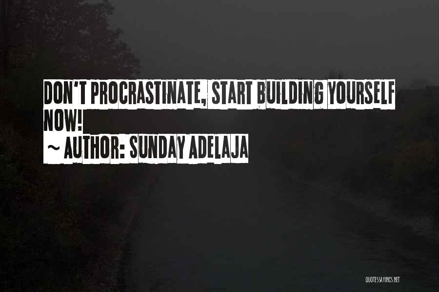 Sunday Adelaja Quotes: Don't Procrastinate, Start Building Yourself Now!