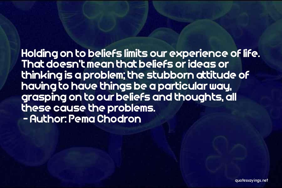 Pema Chodron Quotes: Holding On To Beliefs Limits Our Experience Of Life. That Doesn't Mean That Beliefs Or Ideas Or Thinking Is A