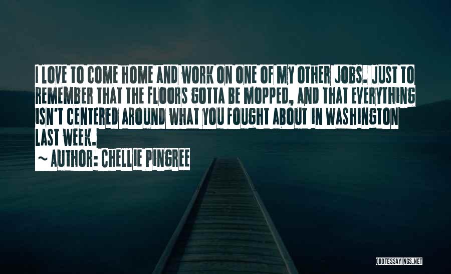 Chellie Pingree Quotes: I Love To Come Home And Work On One Of My Other Jobs. Just To Remember That The Floors Gotta
