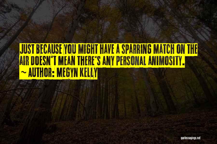 Megyn Kelly Quotes: Just Because You Might Have A Sparring Match On The Air Doesn't Mean There's Any Personal Animosity.