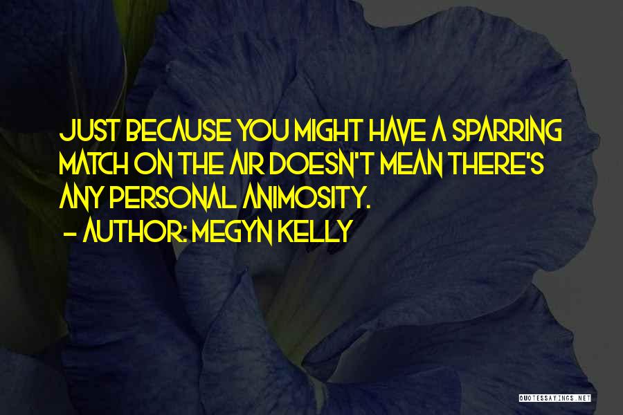 Megyn Kelly Quotes: Just Because You Might Have A Sparring Match On The Air Doesn't Mean There's Any Personal Animosity.