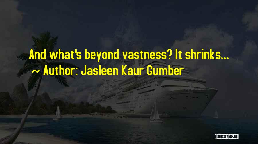 Jasleen Kaur Gumber Quotes: And What's Beyond Vastness? It Shrinks...