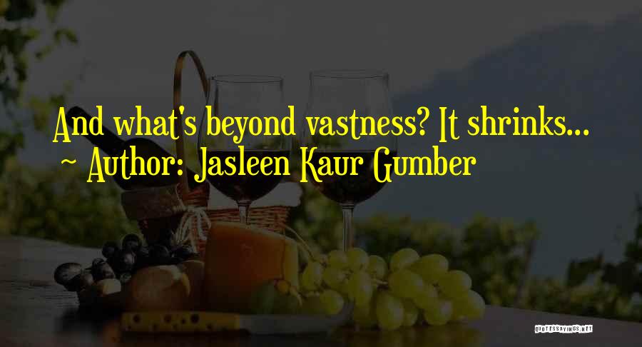 Jasleen Kaur Gumber Quotes: And What's Beyond Vastness? It Shrinks...