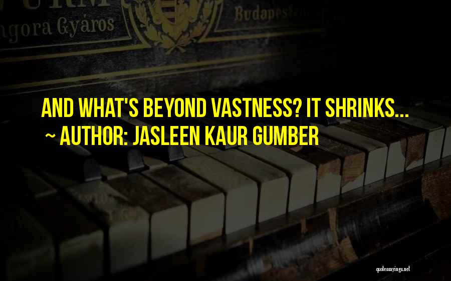 Jasleen Kaur Gumber Quotes: And What's Beyond Vastness? It Shrinks...