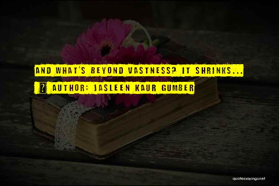 Jasleen Kaur Gumber Quotes: And What's Beyond Vastness? It Shrinks...