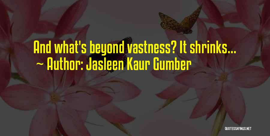 Jasleen Kaur Gumber Quotes: And What's Beyond Vastness? It Shrinks...