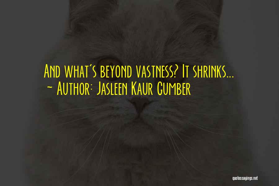 Jasleen Kaur Gumber Quotes: And What's Beyond Vastness? It Shrinks...