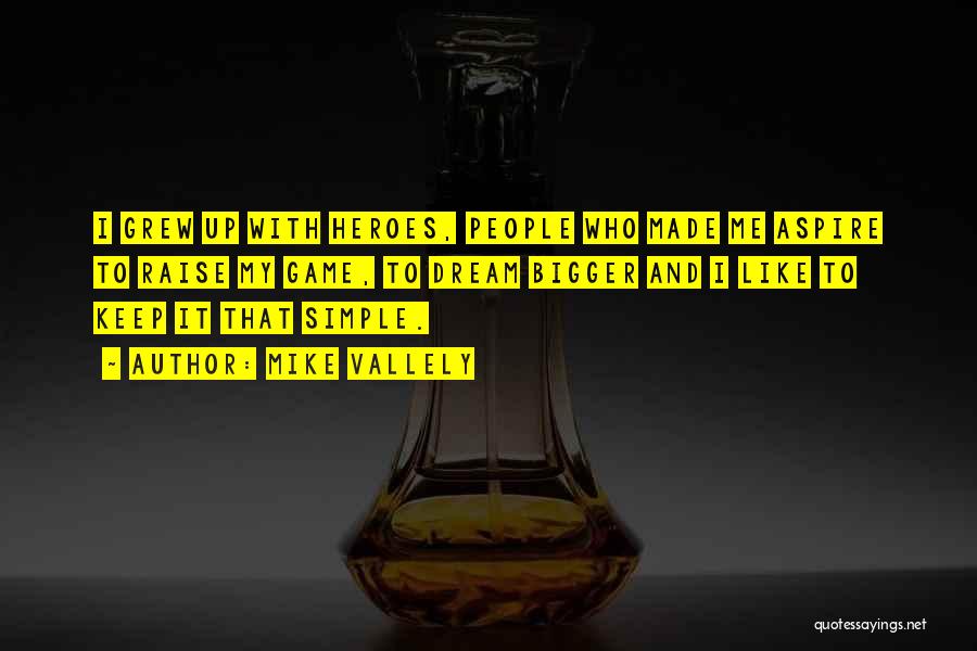 Mike Vallely Quotes: I Grew Up With Heroes, People Who Made Me Aspire To Raise My Game, To Dream Bigger And I Like
