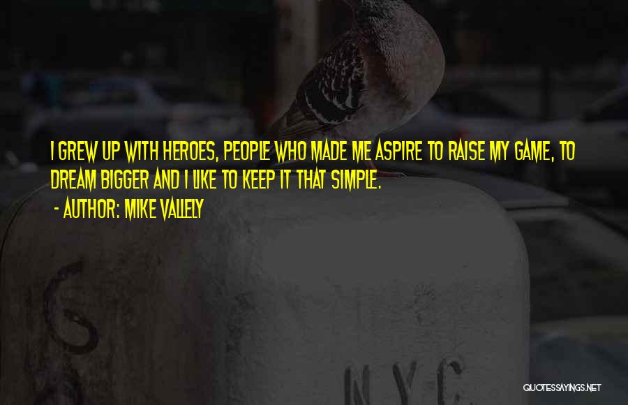 Mike Vallely Quotes: I Grew Up With Heroes, People Who Made Me Aspire To Raise My Game, To Dream Bigger And I Like