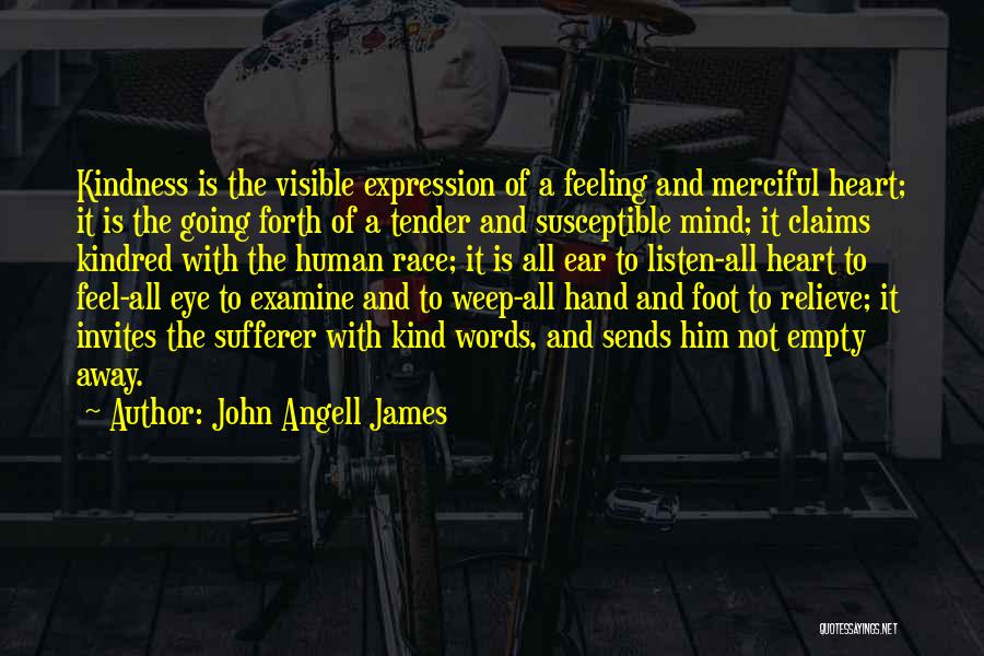 John Angell James Quotes: Kindness Is The Visible Expression Of A Feeling And Merciful Heart; It Is The Going Forth Of A Tender And