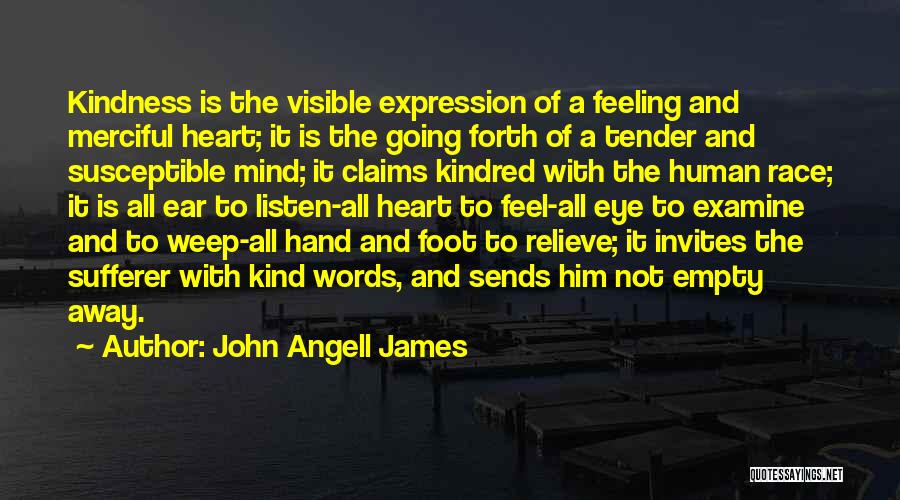 John Angell James Quotes: Kindness Is The Visible Expression Of A Feeling And Merciful Heart; It Is The Going Forth Of A Tender And