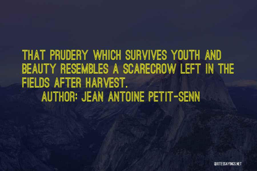 Jean Antoine Petit-Senn Quotes: That Prudery Which Survives Youth And Beauty Resembles A Scarecrow Left In The Fields After Harvest.