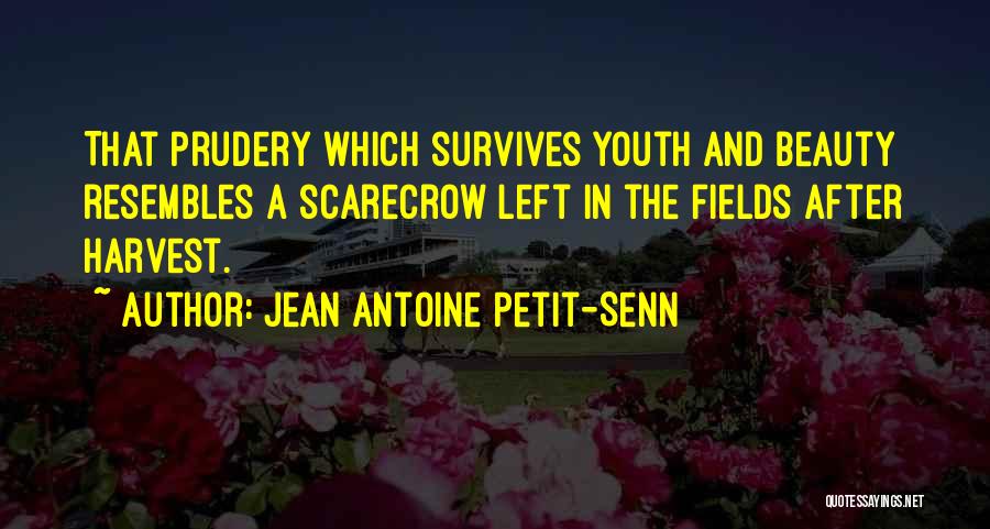 Jean Antoine Petit-Senn Quotes: That Prudery Which Survives Youth And Beauty Resembles A Scarecrow Left In The Fields After Harvest.