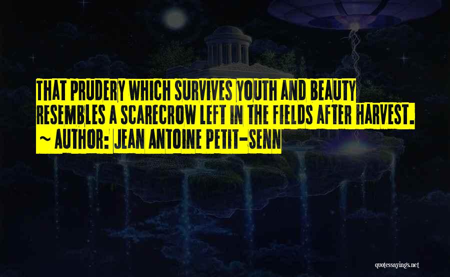 Jean Antoine Petit-Senn Quotes: That Prudery Which Survives Youth And Beauty Resembles A Scarecrow Left In The Fields After Harvest.