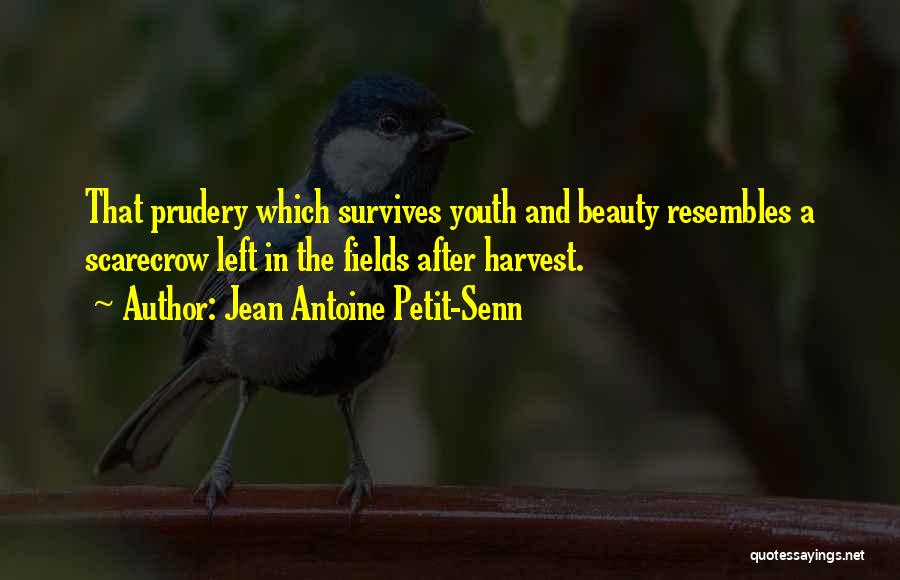 Jean Antoine Petit-Senn Quotes: That Prudery Which Survives Youth And Beauty Resembles A Scarecrow Left In The Fields After Harvest.