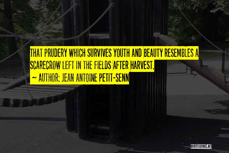 Jean Antoine Petit-Senn Quotes: That Prudery Which Survives Youth And Beauty Resembles A Scarecrow Left In The Fields After Harvest.