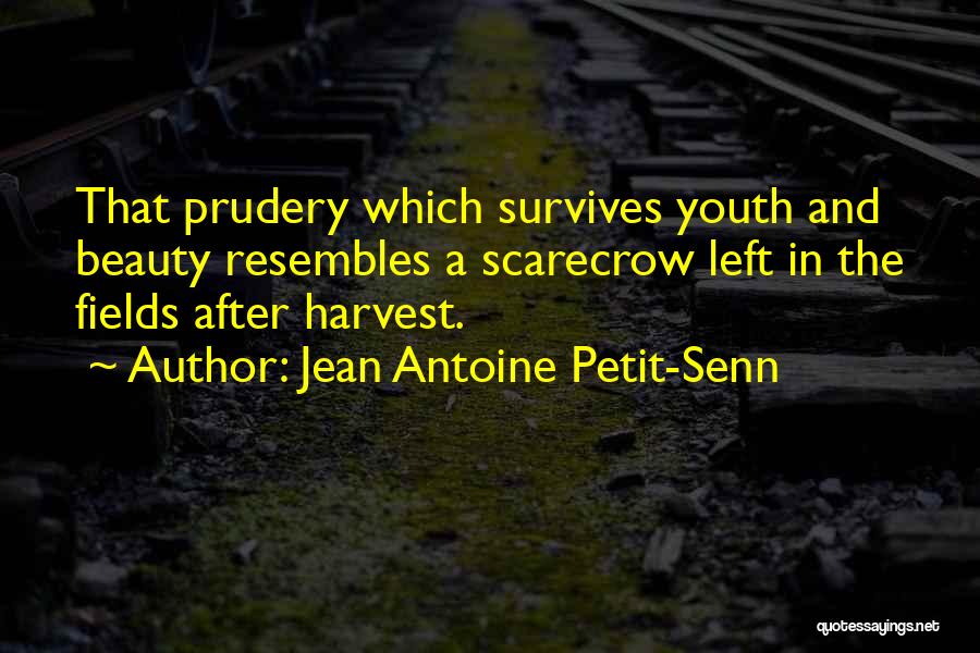 Jean Antoine Petit-Senn Quotes: That Prudery Which Survives Youth And Beauty Resembles A Scarecrow Left In The Fields After Harvest.