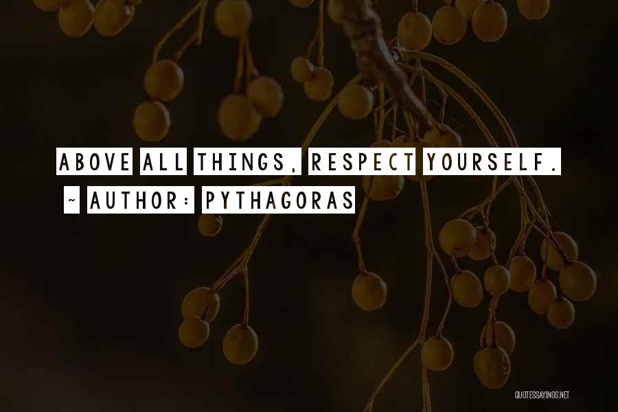 Pythagoras Quotes: Above All Things, Respect Yourself.