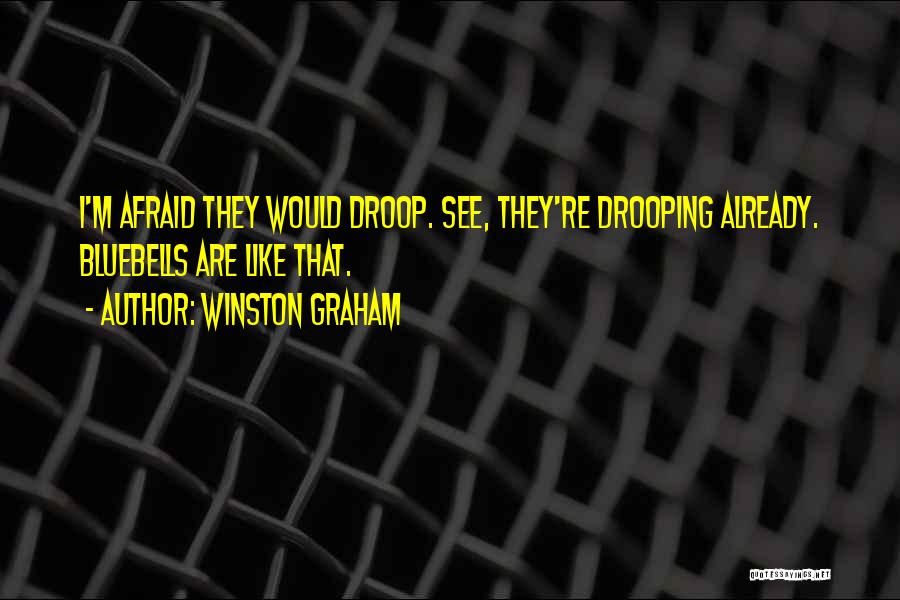 Winston Graham Quotes: I'm Afraid They Would Droop. See, They're Drooping Already. Bluebells Are Like That.