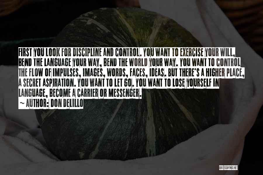 Don DeLillo Quotes: First You Look For Discipline And Control. You Want To Exercise Your Will, Bend The Language Your Way, Bend The