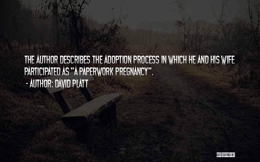 David Platt Quotes: The Author Describes The Adoption Process In Which He And His Wife Participated As A Paperwork Pregnancy.