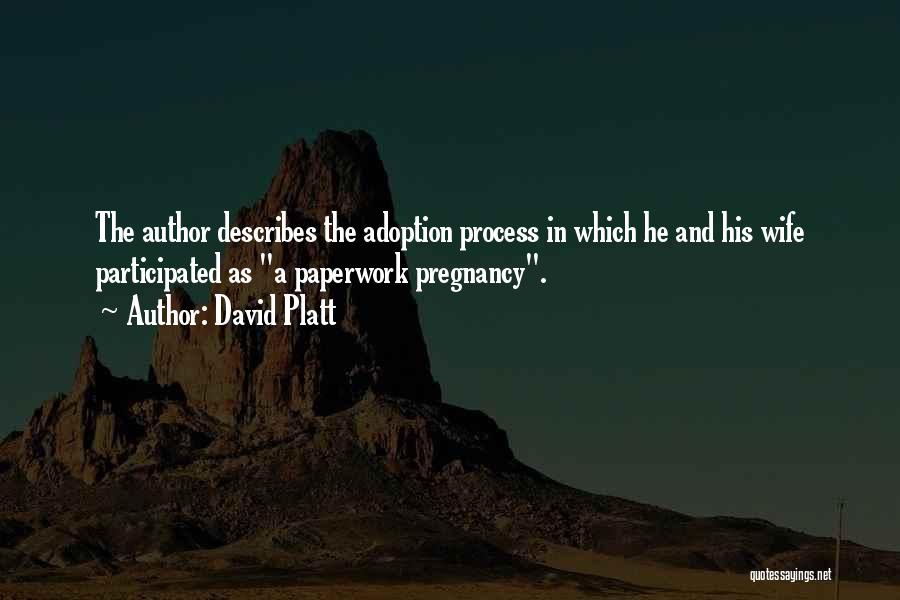 David Platt Quotes: The Author Describes The Adoption Process In Which He And His Wife Participated As A Paperwork Pregnancy.