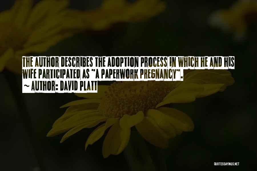 David Platt Quotes: The Author Describes The Adoption Process In Which He And His Wife Participated As A Paperwork Pregnancy.