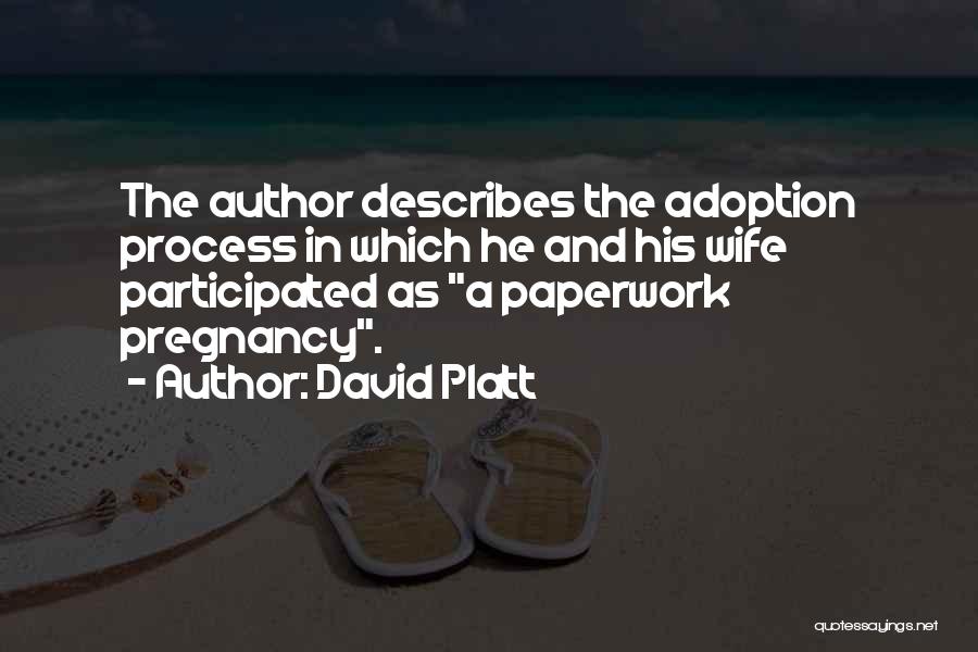 David Platt Quotes: The Author Describes The Adoption Process In Which He And His Wife Participated As A Paperwork Pregnancy.