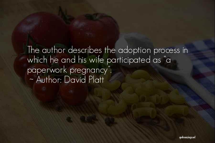 David Platt Quotes: The Author Describes The Adoption Process In Which He And His Wife Participated As A Paperwork Pregnancy.