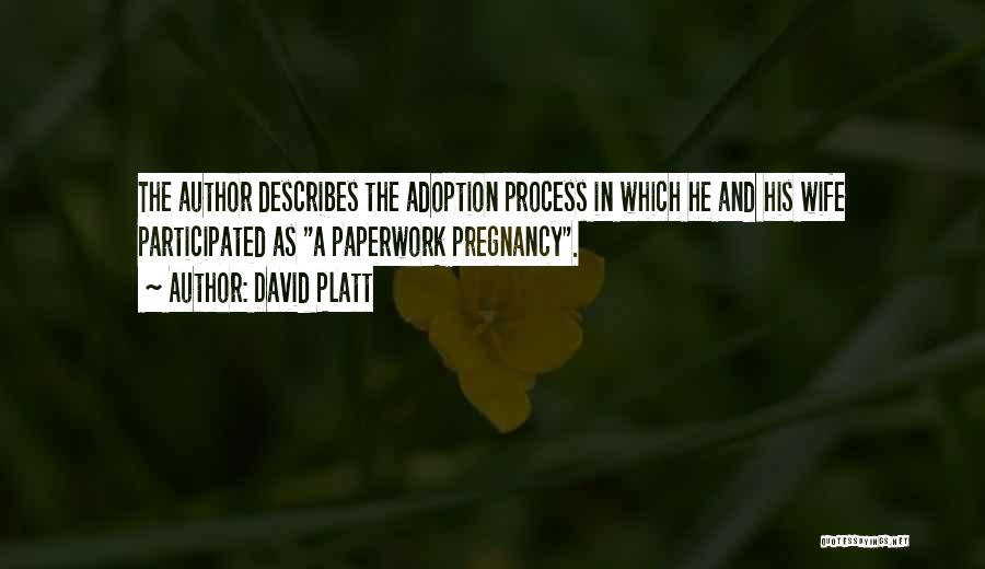 David Platt Quotes: The Author Describes The Adoption Process In Which He And His Wife Participated As A Paperwork Pregnancy.