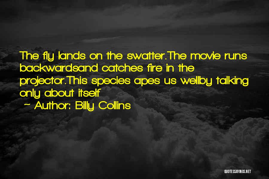 Billy Collins Quotes: The Fly Lands On The Swatter.the Movie Runs Backwardsand Catches Fire In The Projector.this Species Apes Us Wellby Talking Only