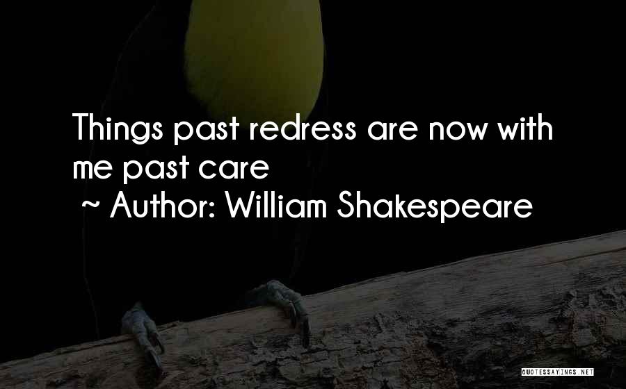 William Shakespeare Quotes: Things Past Redress Are Now With Me Past Care